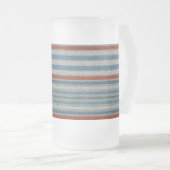 Nautical Linen Stripe Mattglas Bierglas (VorderseiteRechts)