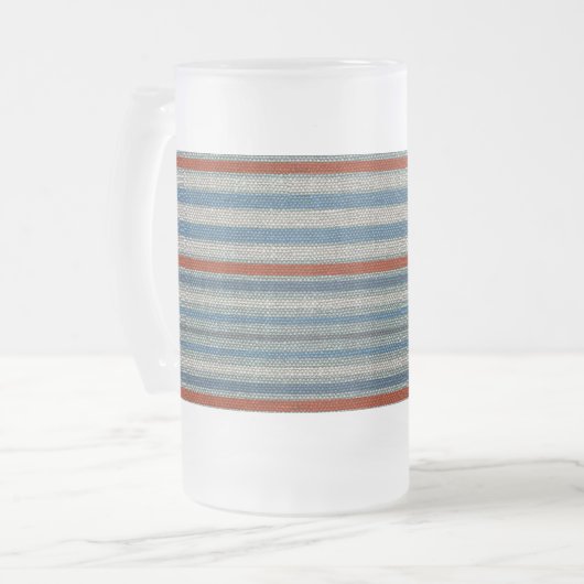 Nautical Linen Stripe Mattglas Bierglas (Vorderseite Links)