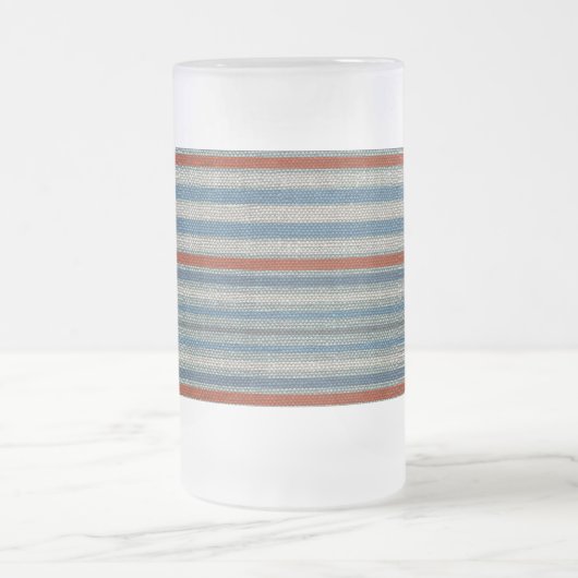 Nautical Linen Stripe Mattglas Bierglas (Mittel)