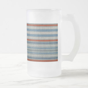 Nautical Linen Stripe Mattglas Bierglas