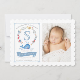 Nautical Little Niedlich Whale | Geburtsankündigun Ankündigung