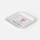 Nautical Lobster Coastal Bridal Shower  Pappteller (Gewinkelt)