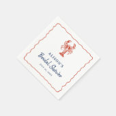 Nautical Lobster Coastal Bridal Shower  Serviette (Ecke)
