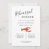 Nautical Lobster Hochzeit Probe Dinner Ankündigung (Vorderseite)