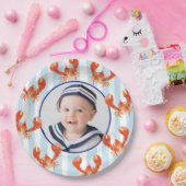 Nautical Lobster Kids Birthday Photo Pappteller (Party)
