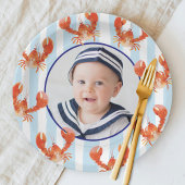 Nautical Lobster Kids Birthday Photo Pappteller