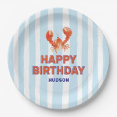 Nautical Lobster Kinder Happy Birthday Pappteller (Vorderseite)
