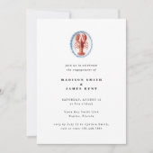Nautical Lobster Preppy Wedding Party Einladung (Vorderseite)
