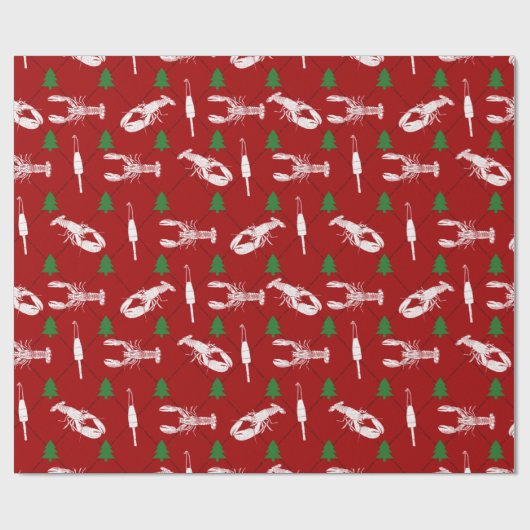 Nautical Lobsters and Buoys Christmas Pattern Geschenkpapier (Flach)