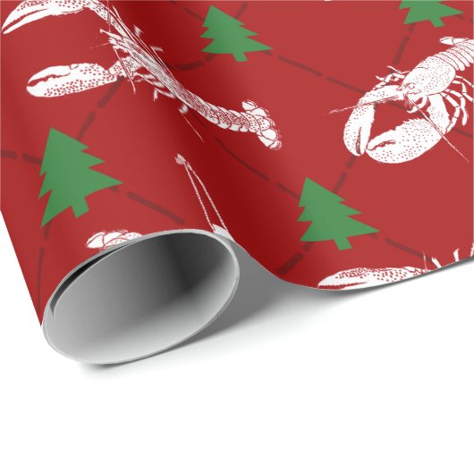 Nautical Lobsters and Buoys Christmas Pattern Geschenkpapier (Rolleneckpunkt)