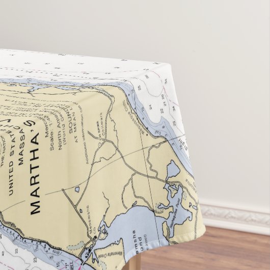 Nautical Longitude Latitude Martha's Vineyard Tischdecke (Beispiel)