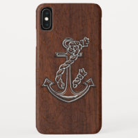 Nautical Mahogany Anchor Steel