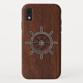 Nautical Mahogany Anchor Steel Case-Mate iPhone Hülle (Rückseite)
