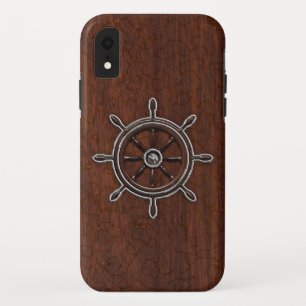 Nautical Mahogany Anchor Steel iPhone XR Hülle