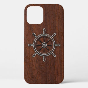 Nautical Mahogany Anchor Steel iPhone 12 Pro Hülle