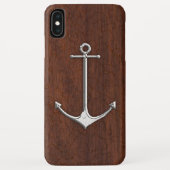 Nautical Mahogany Anchor Steel Case-Mate iPhone Hülle (Rückseite)