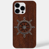 Nautical Mahogany Anchor Steel Case-Mate iPhone Hülle (Rückseite)