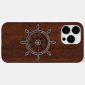 Nautical Mahogany Anchor Steel Case-Mate iPhone Hülle (Rückseite (Horizontal))