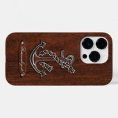Nautical Mahogany Anchor Steel Case-Mate iPhone Hülle (Rückseite (Horizontal))