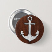Nautical Mahogany Anchor Steel Decor Button (Vorne & Hinten)