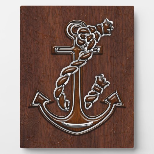 Nautical Mahogany Anchor Steel Decor Fotoplatte (Vorderseite)
