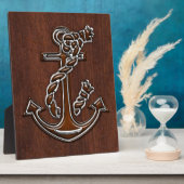 Nautical Mahogany Anchor Steel Decor Fotoplatte (Seite)