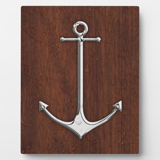 Nautical Mahogany Anchor Steel Fotoplatte (Vorderseite)
