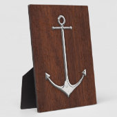 Nautical Mahogany Anchor Steel Fotoplatte (Seite)