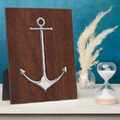 Nautical Mahogany Anchor Steel Fotoplatte (Seite)