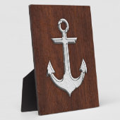 Nautical Mahogany Anchor Steel Fotoplatte (Seite)
