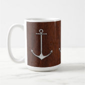 Nautical Mahogany Anchor Steel Kaffeetasse (Links)
