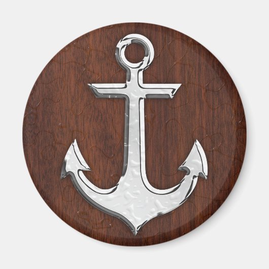 Nautical Mahogany Anchor Steel Magnet (Vorne)
