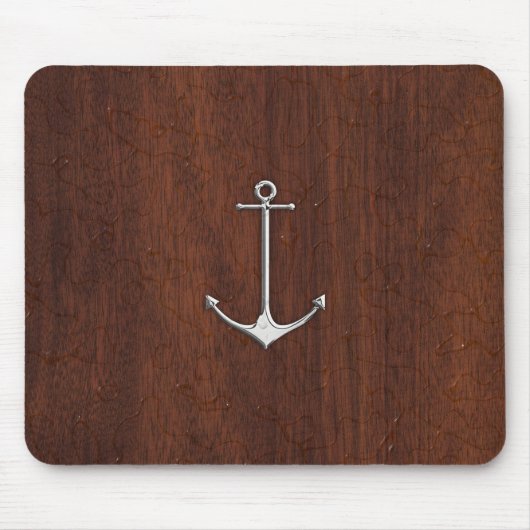 Nautical Mahogany Anchor Steel Mousepad (Vorne)
