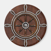 Nautical Mahogany Nautical Wheel Magnet (Vorne)
