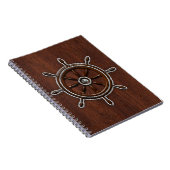 Nautical Mahogany Nautical Wheel Notizblock (Rechte Seite)
