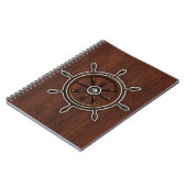 Nautical Mahogany Nautical Wheel Notizblock (Linke Seite)