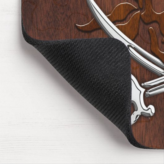 Nautical Mahogany Pirate Skull Steel Mousepad (Ecke)