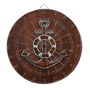 Nautical Mahogany Stahldekor Dartscheibe