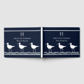 Nautical Marine Sand Pipers Küste Mit Monogramm Gästebuch (Voll)