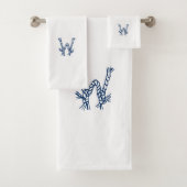 Nautical Marine Weißes Segelseil Monogramm Badhandtuch Set (Insitu)