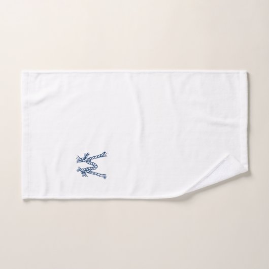 Nautical Marine Weißes Segelseil Monogramm Badhandtuch Set (Handtuch)