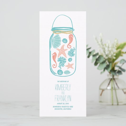 Nautical Mason Jar White Seaside Programmes Programm (Stehend Vorderseite)