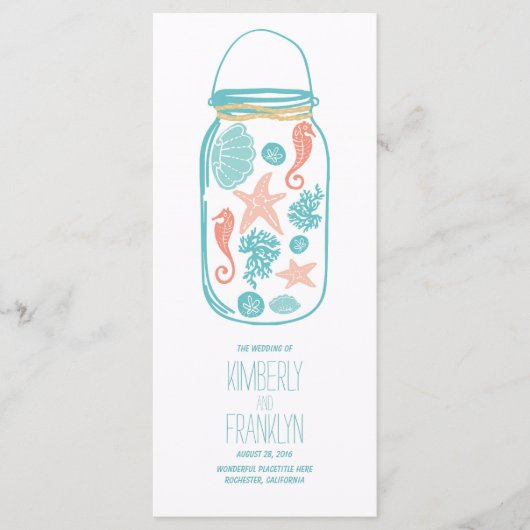 Nautical Mason Jar White Seaside Programmes Programm (Vorderseite)