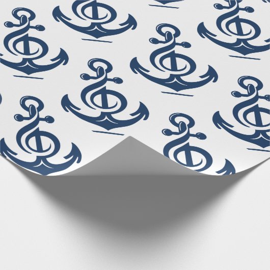 Nautical Melody Anchor Geschenkpapier (Ecke)