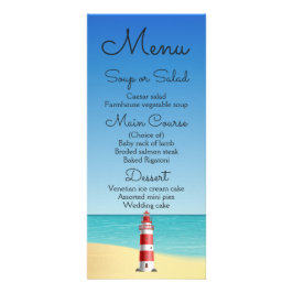 Nautical Menu Beach Wedding Lighthouse Ocean Werbekarte