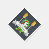 Nautical MerChristmas/Santa/Oars & Life Ring Serviette (Ecke)