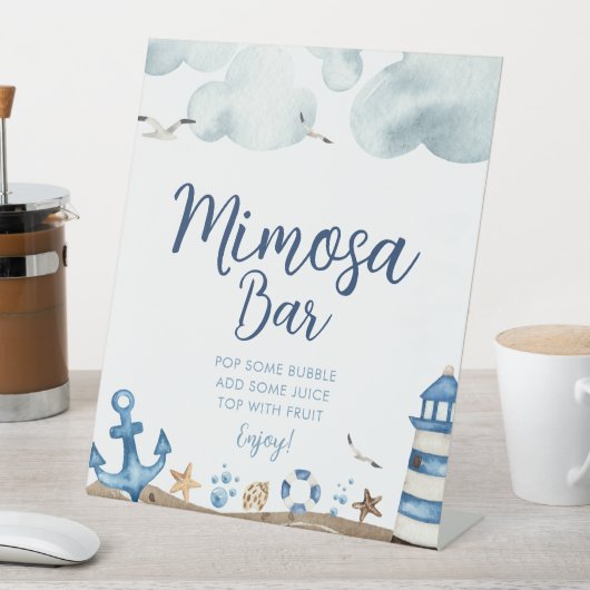 Nautical Mimosa Bar Baby Duschzeichen Sockelschild (In Situ)