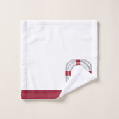 Nautical Modern Navy Blue Monogram Life Preserve Badhandtuch Set (Waschlappen)