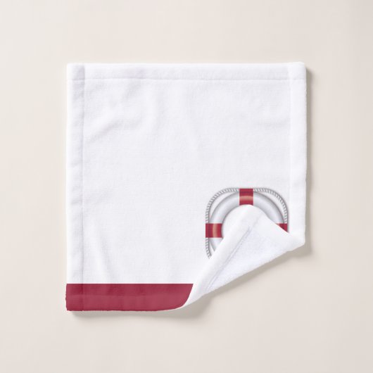 Nautical Modern Navy Blue Monogram Life Preserve Badhandtuch Set (Waschlappen)