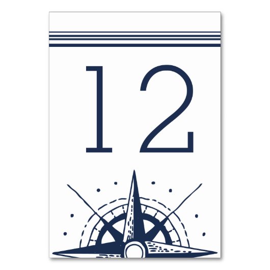 Nautical Modern Table Number Tischnummer (Rückseite)